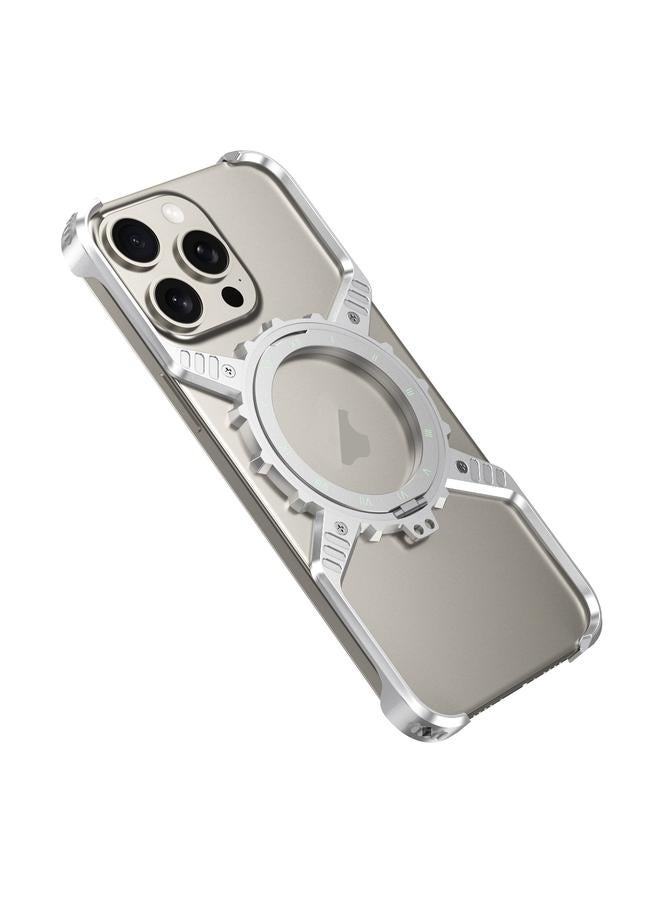 اس-توب حافظة لهاتف iPhone 16 Pro مزودة بحامل MagSafe من Mechanical Gear، حافظة هاتف معدنية بدون حواف - Image 3
