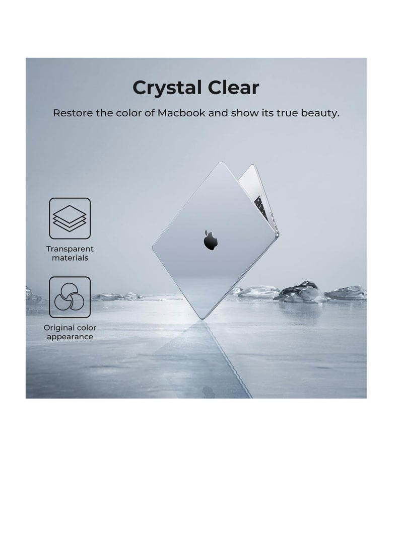 حافظة متوافقة مع جهاز MacBook Air الجديد مقاس 15 بوصة M3 A3114 M2 A2941 مع شاشة عرض شبكية العين السائلة ومعرف اللمس إصدار 2024 2023، غطاء حماية من البلاستيك الصلب الشفاف - Image 3