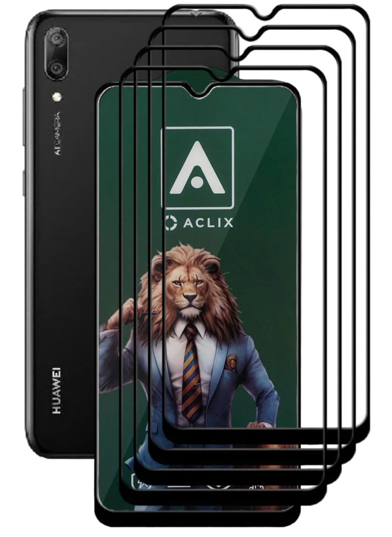 ACLIX 4 Pieces Antistatic ESD Dustproof Premium Quality High Definition Tempered Glass Screen Protector Designed For Huawei Y7 (2019) - Image 1