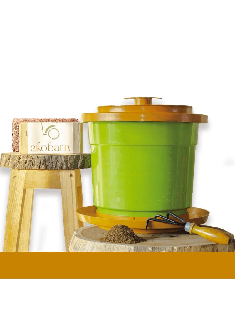 Ekobarn Ekobarn Ekobin 22L No Smell No Insect Indoor Compost Bin Kit for Converting All Kinds of Kitchen Food Waste into Fertilizer  - Image 1
