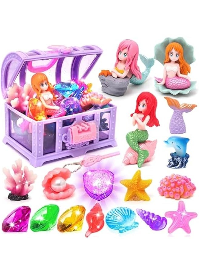 DURKU Kids' Summer Fun Diving Gem Pool Toys Set with Storage Box - Swim Games, Sinking Underwater Dive Gifts: Mermaid Toys, Gems Included! - Image 1