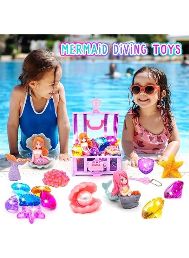DURKU Kids' Summer Fun Diving Gem Pool Toys Set with Storage Box - Swim Games, Sinking Underwater Dive Gifts: Mermaid Toys, Gems Included! - Image 4