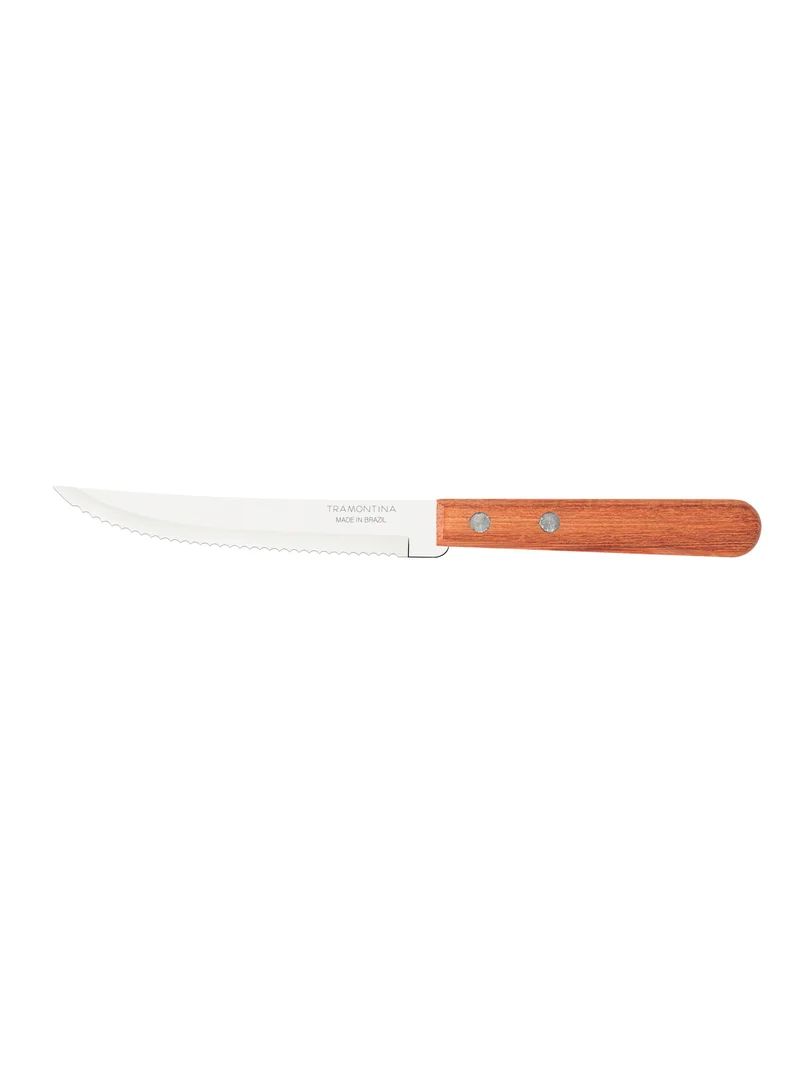 ترامونتينا Tramontina Dynamic 2 Pieces Steak Knife Set with Stainless Steel Blade and Natural Wood Handle