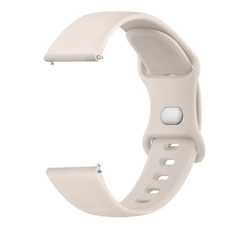 Mugust Watch Band, 20mm Soft Silicone Replacement Strap for Garmin Vivoactive 5/3/3 Music, Venu, Vivomove HR/Style/Luxe, Forerunner 645/245, Starlight - Image 2