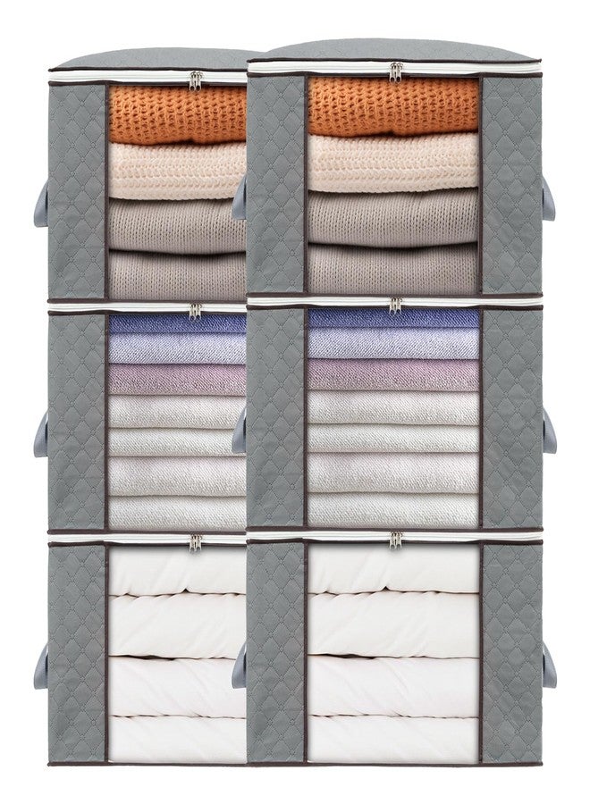 combocube 6 Pack Closet Organizers and Storage Containers, Clothes Storage Bins, Storage Bags with Large Clear Window & Handles for Comforter, Pillow, Quilt, Bedding, Clothes - Image 1