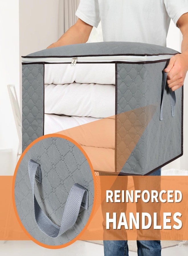 combocube 6 Pack Closet Organizers and Storage Containers, Clothes Storage Bins, Storage Bags with Large Clear Window & Handles for Comforter, Pillow, Quilt, Bedding, Clothes - Image 4