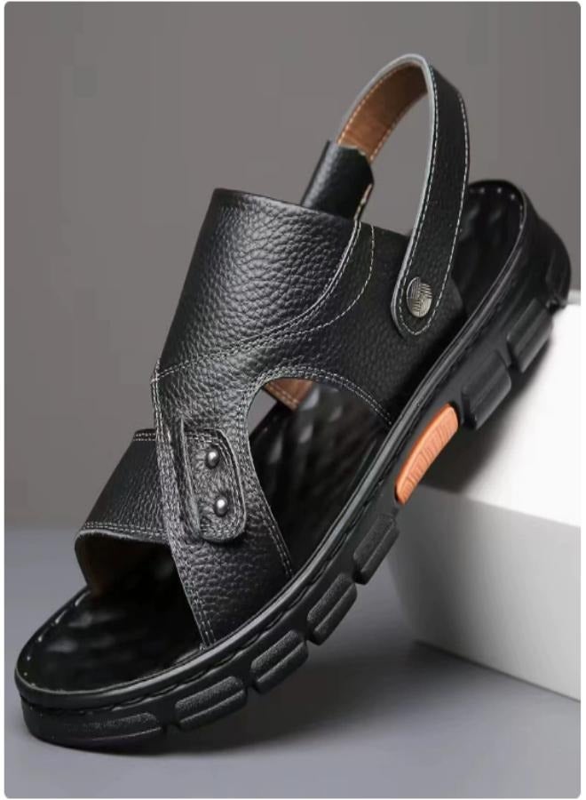 Generic Men's new summer and spring season sandals, open-toe youth dual-purpose beach shoes, waterproof, suitable for middle-aged and elderly men, dad shoes.