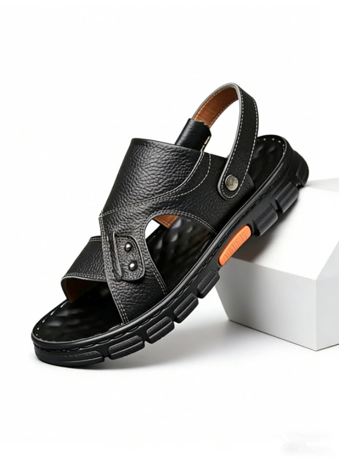 Men's new summer and spring season sandals, open-toe youth dual-purpose beach shoes, waterproof, suitable for middle-aged and elderly men, dad shoes.