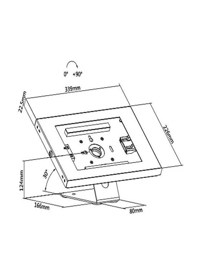 Skill Tech SH 3203 Anti-Theft Wall-Mounted/Countertop Tablet Holder for 9.7"-11" Tablets, 1kg Load Capacity – Black - Image 2