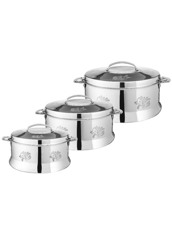 Esteelo Luxury Stainless Steel Food Container Set ✨ 3 Pieces (3L – 4L – 6L) | Elegant Laser Engraving 🥘 - Image 3