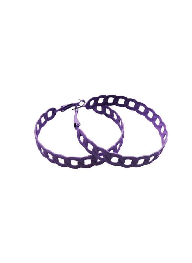 FLUFFY - Freaz Squar Earring Of Fluffy Women's Accessories-Purple - Image 1