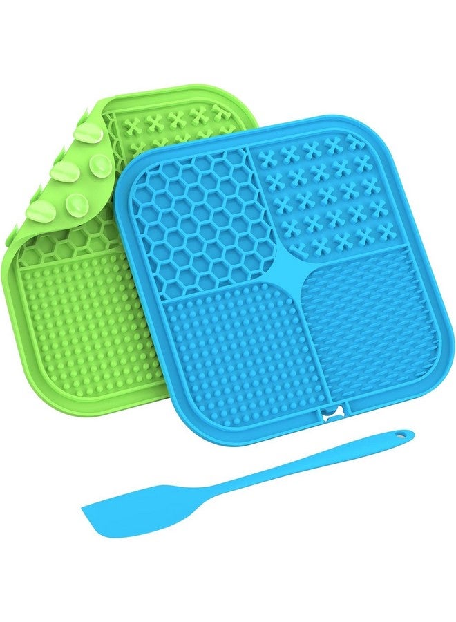 إيميلي بيتس حصيرة لعق للكلاب، قطعتان من حصيرة لعق الكلاب البطيئة التغذية، وسادة لعق من السيليكون مع أكواب شفط لتخفيف قلق الكلاب وتقليل الملل - مثالية للوجبات الخفيفة أو الزبادي أو زبدة الفول السوداني خالية من مادة البيسفينول أ - Image 1