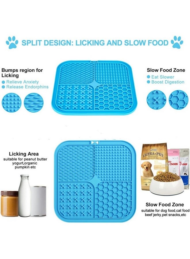 إيميلي بيتس حصيرة لعق للكلاب، قطعتان من حصيرة لعق الكلاب البطيئة التغذية، وسادة لعق من السيليكون مع أكواب شفط لتخفيف قلق الكلاب وتقليل الملل - مثالية للوجبات الخفيفة أو الزبادي أو زبدة الفول السوداني خالية من مادة البيسفينول أ - Image 4