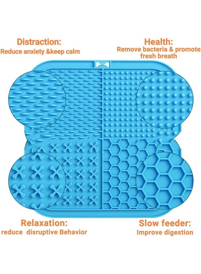 إيميلي بيتس حصيرة لعق للكلاب، قطعتان من حصيرة لعق الكلاب البطيئة التغذية، وسادة لعق من السيليكون مع أكواب شفط لتخفيف قلق الكلاب وتقليل الملل - مثالية للوجبات الخفيفة أو الزبادي أو زبدة الفول السوداني خالية من مادة البيسفينول أ - Image 5
