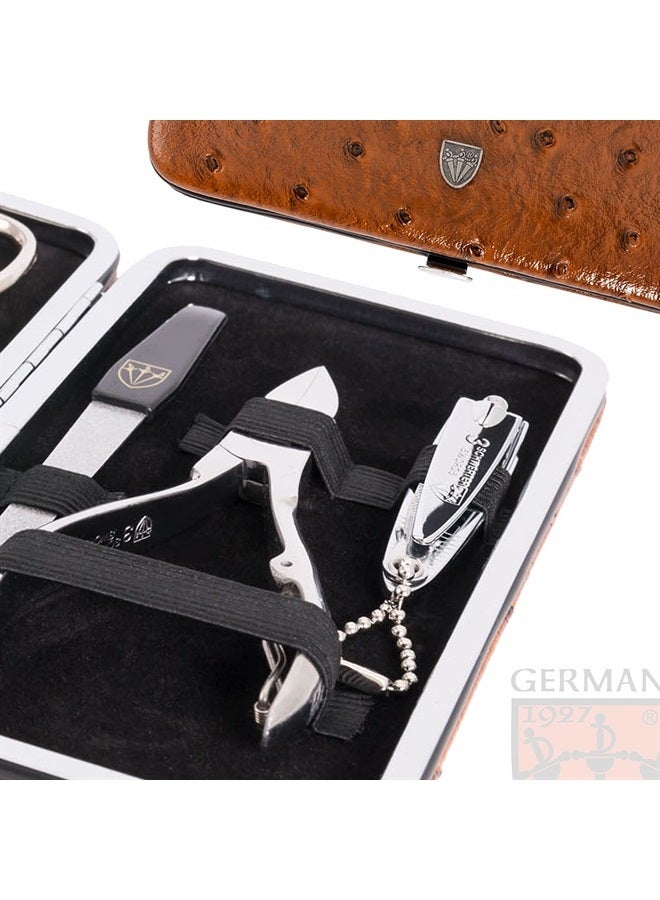 3 Swords Germany brand quality 7 piece manicure pedicure grooming kit set for professional finger & toe nail care scissors clipper fashion leather case in gift box, Made by 3 Swords Germany (6301) - Image 4