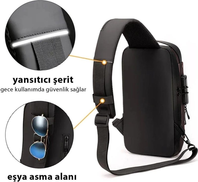 Newish Polo Newishpolo Black - Brown Unisex Vegan Leather Adjustable Crossbody Chest Shoulder and Waist Mini Backpack newpolo222  - Image 2