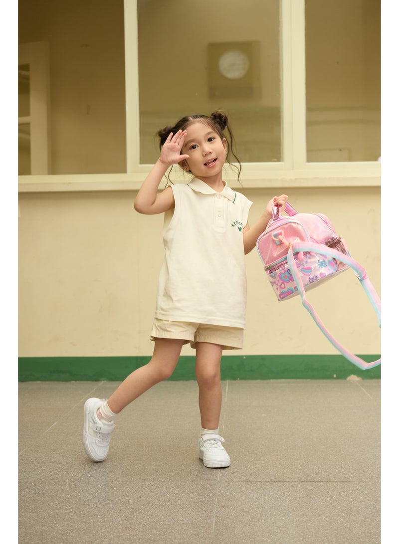 VEST Kids Lunch Bag, Heart Angel Wings Glitter Insulated Lunch Bag, Portable Double Layer Thermal Lunch Box Bag for Girls 25.5×16.5×17cm - Image 5