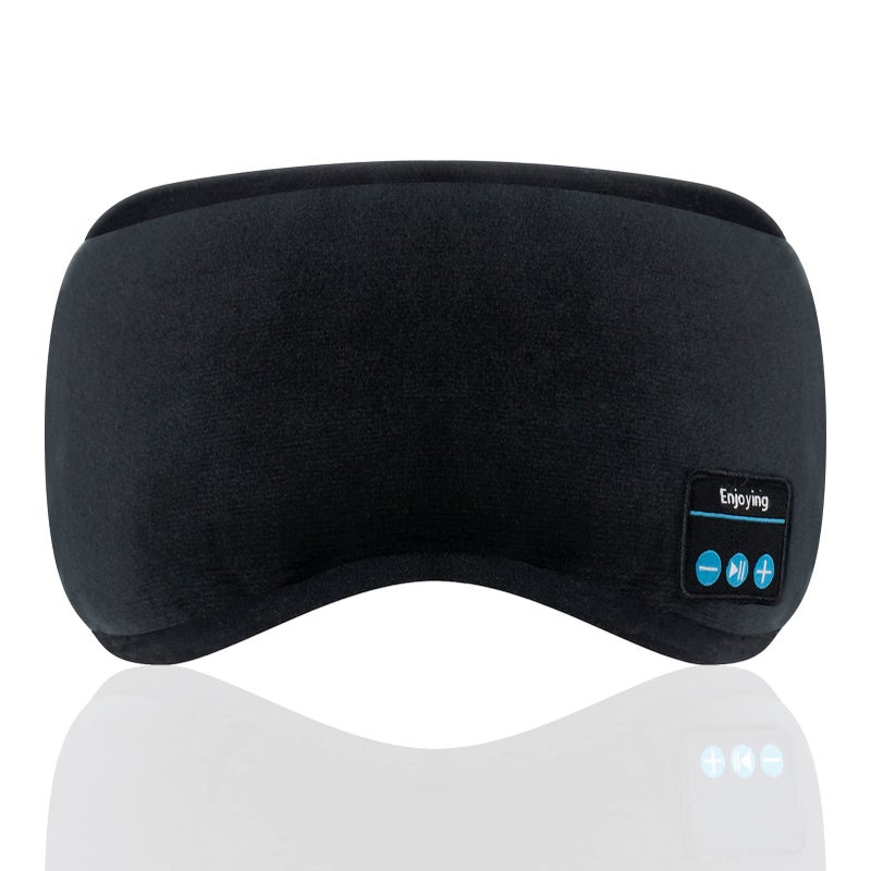 Sleep Headphones Bluetooth Eye Mask with Microphone, Black
