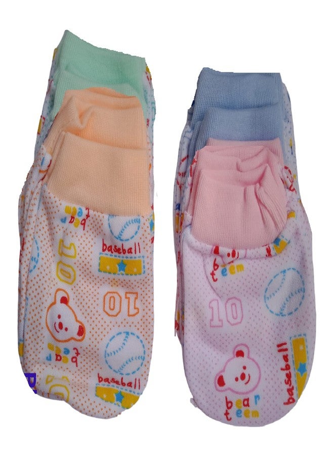 Lappu Baby Cotton Mittens Set For Newborn Babies | Baby Hand Gloves 6-12 Months | Baby Mitten 6-12 Months | Baby Muthi (0-12 Moths Multicolor- Pack Of 6) - Image 2