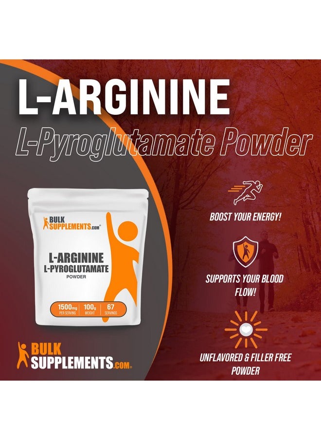 BULKSUPPLEMENTS.COM - L Arginine L Pyroglutamate Powder Arginine Supplement Nitric Oxide Supplement L Arginine Powder Nitric Oxide Powder 1500Mg Per Serving (100 Grams 3.5 Oz) - Image 1