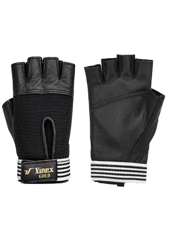 فينكس قفازات فينكس الرياضية - ذهبية | قفازات رياضية مانعة للانزلاق وجيدة التهوية لركوب الدراجات الهوائية ورفع الأثقال | قفازات تدريب متينة ومريحة (زوج واحد) - Image 1