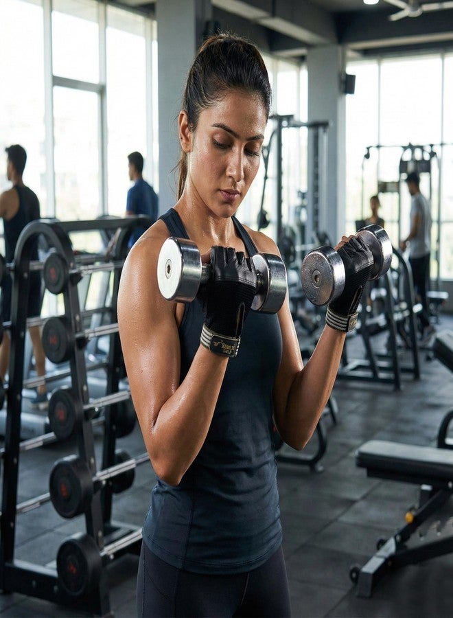 فينكس قفازات فينكس الرياضية - ذهبية | قفازات رياضية مانعة للانزلاق وجيدة التهوية لركوب الدراجات الهوائية ورفع الأثقال | قفازات تدريب متينة ومريحة (زوج واحد) - Image 5