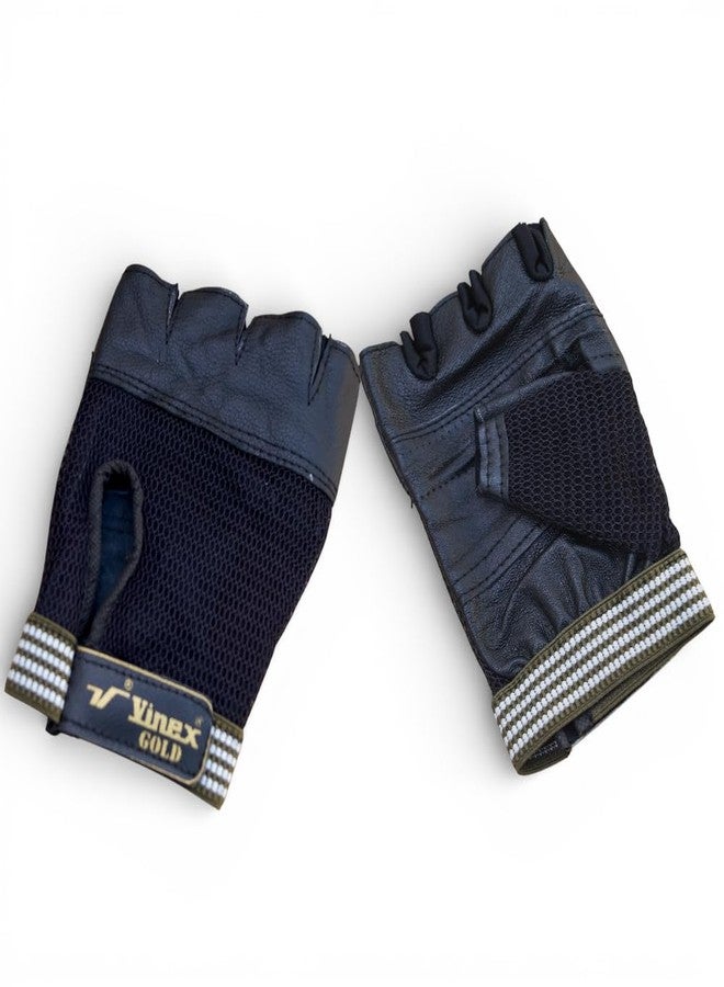 فينكس قفازات فينكس الرياضية - ذهبية | قفازات رياضية مانعة للانزلاق وجيدة التهوية لركوب الدراجات الهوائية ورفع الأثقال | قفازات تدريب متينة ومريحة (زوج واحد) - Image 2