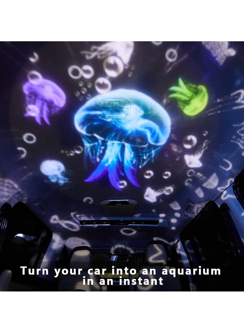 ارواق جهاز عرض ضوئي ليلي على شكل نجمة المحيط للأطفال، جهاز عرض قنديل البحر جالاكسي للأطفال، نيبولا ستار للأولاد والبنات، ضوء ليلي USB 360 درجة، مصباح إسقاط دوار - Image 3