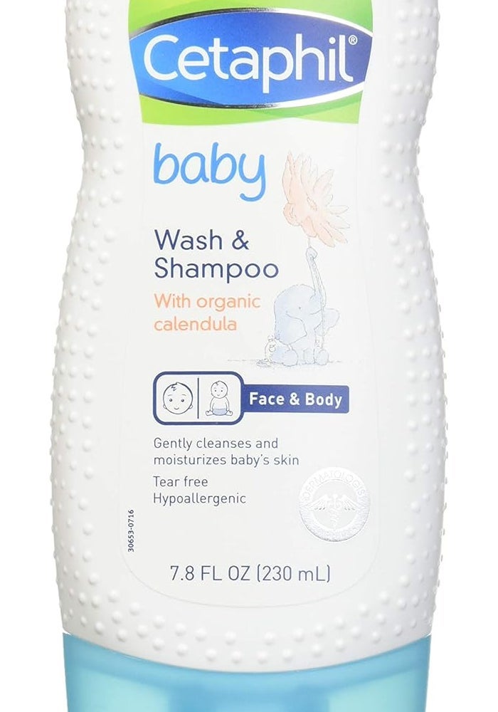 Cetaphil Baby Wash and Shampoo with Organic Calendula - 7.8 Ounce - Image 1