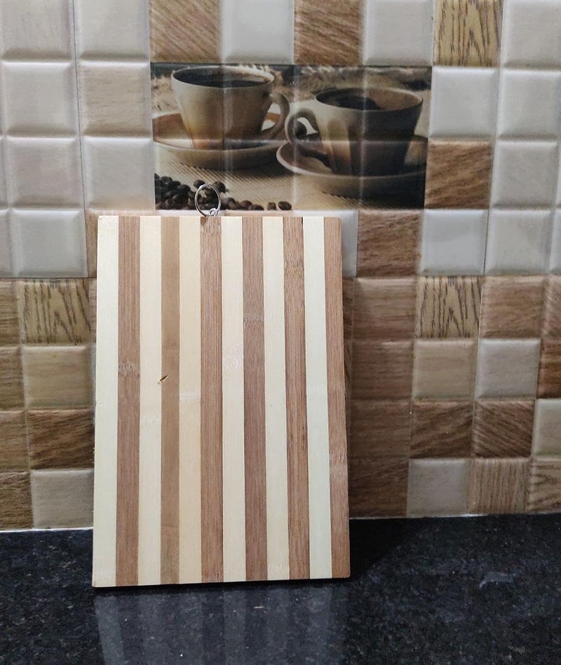 S Cart S cart Wood Cutting Board Large with Hanging Ring for Chopping Fruits Vegetables Meat Bread Cheese Recctangle Design 32x22 cm - Image 5