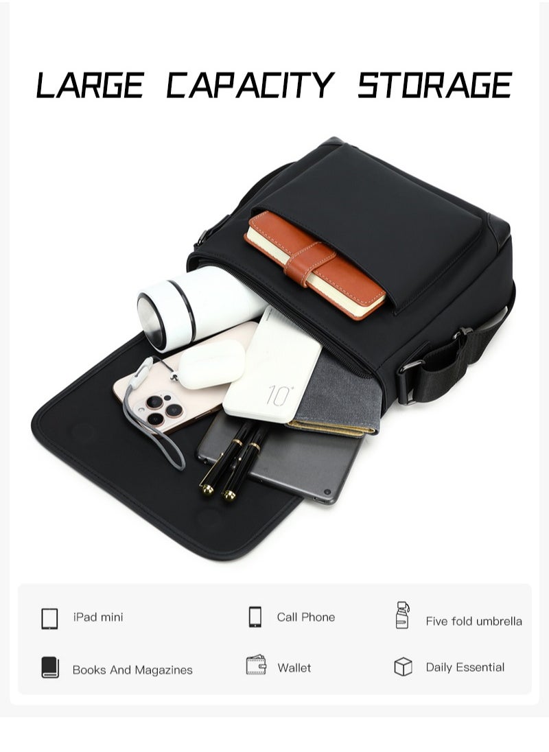 RAHALA - 9287-1 Leather Modern Shoulder Work Travel Everyday Use Organized Stylish Crossbody bag - Black - Image 1