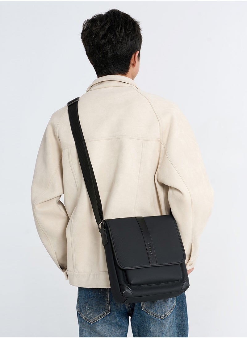 RAHALA - 9287-1 Leather Modern Shoulder Work Travel Everyday Use Organized Stylish Crossbody bag - Black - Image 1