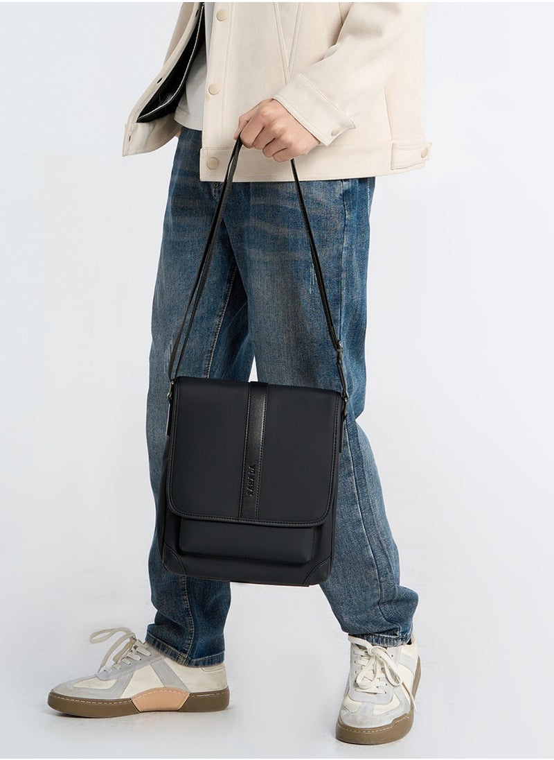 RAHALA - 9287-1 Leather Modern Shoulder Work Travel Everyday Use Organized Stylish Crossbody bag - Black - Image 1
