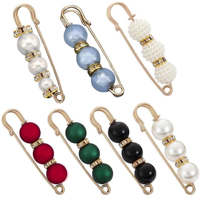 iminoo 7 Pcs Fashion Brooch Pins Sweater Shawl Pins for Women Girls Clothing Dresses Decoration Accessories (Multicolor) - Image 1