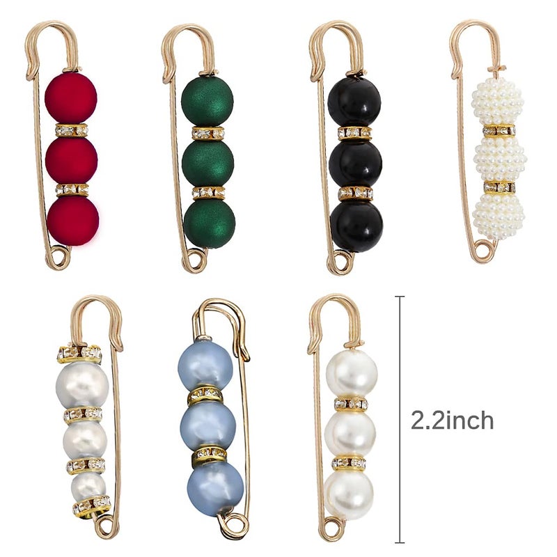 iminoo 7 Pcs Fashion Brooch Pins Sweater Shawl Pins for Women Girls Clothing Dresses Decoration Accessories (Multicolor) - Image 2