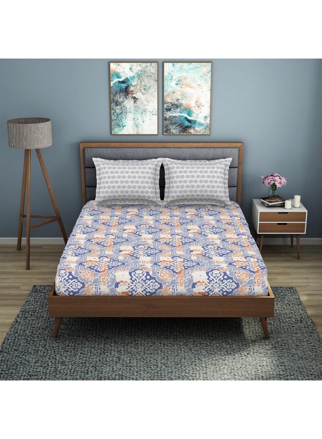 Welspun 200 TC Polycotton Bedsheet for Double Bed with 2 Pillow Cover | Super Soft Queen Size bedsheet for Diwali Gifting (Gift Box Packaging) | (90 X 100 Inch) - Ornate Violet - Image 1