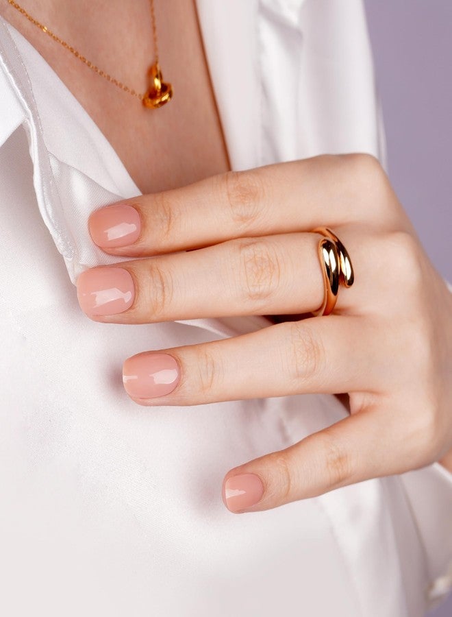 DANNI & TONI Semi Cured Gel Nail Strips (Tint Nude) Natural Solid Color Gel Nail Wraps 28 Stickers - Image 2