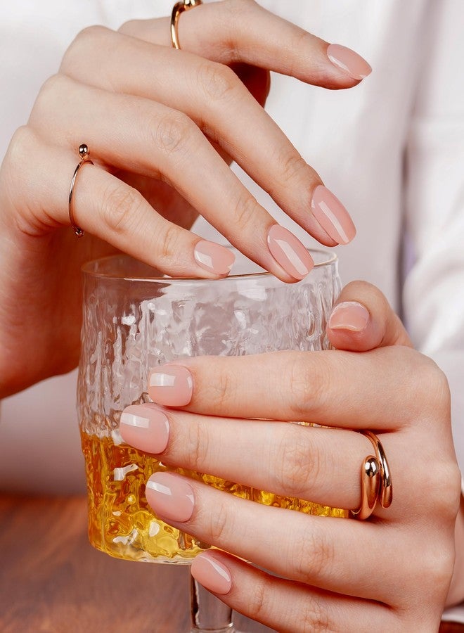 DANNI & TONI Semi Cured Gel Nail Strips (Tint Nude) Natural Solid Color Gel Nail Wraps 28 Stickers - Image 1