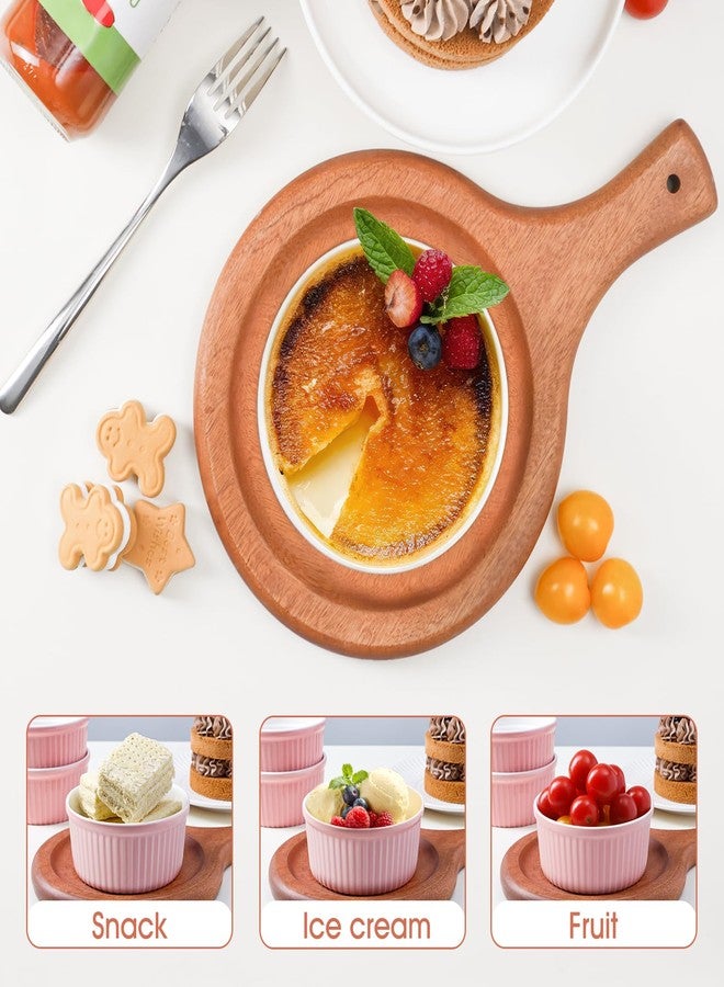 NUTRIUPS Pink Ramekins 14oz Oven Safe Set of 4, Porcelain Pudding Cups for Creme Brulee Souffle, Ceramic Ramekins Set for Baking - Image 3