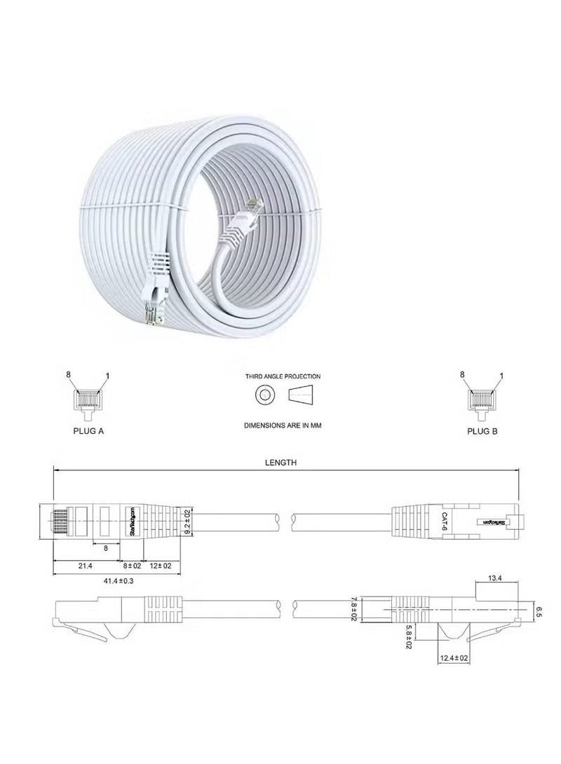 TIGER 40-Meter Cat 6 Ethernet Cable – Full Copper Core, High-Speed LAN Network Cord for Computer and Internet Connections - Image 2