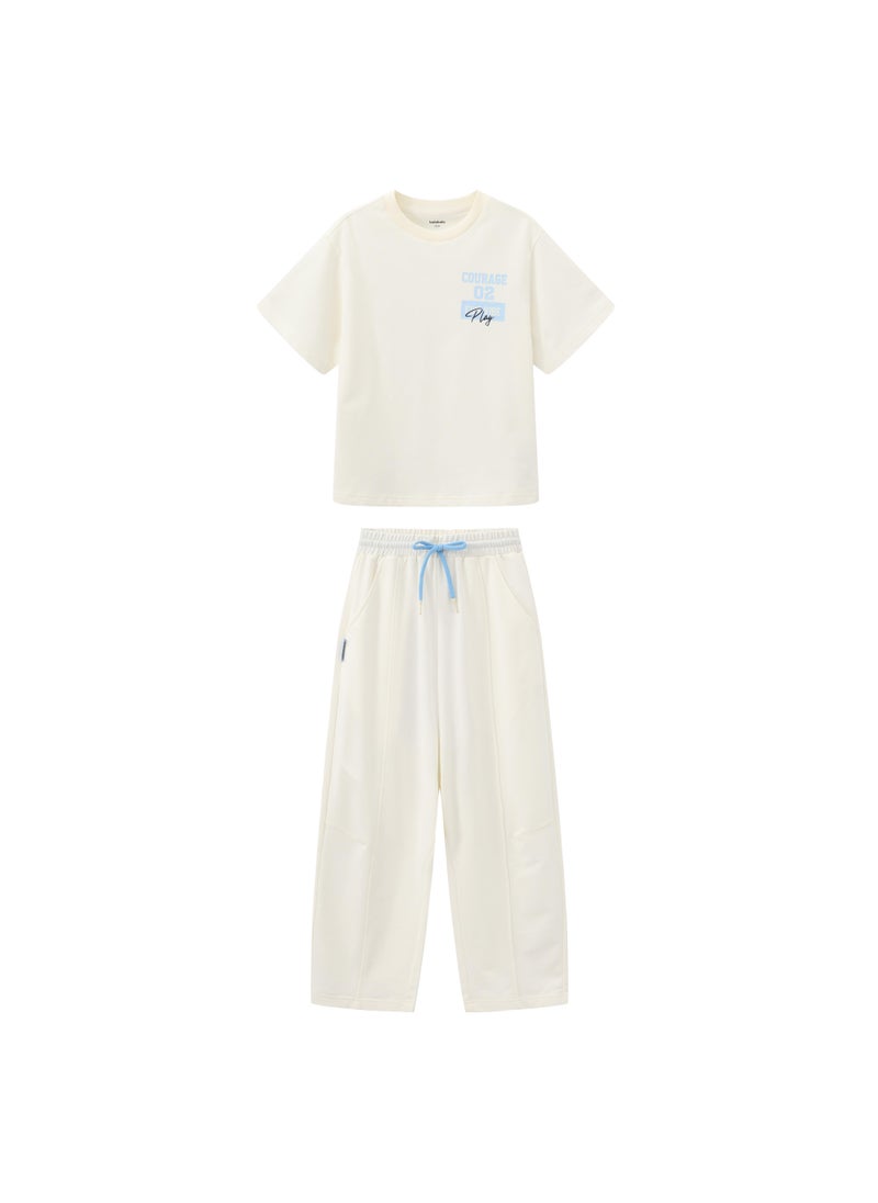 Balabala Kids Unisex Knitted short-sleeved set - Image 1