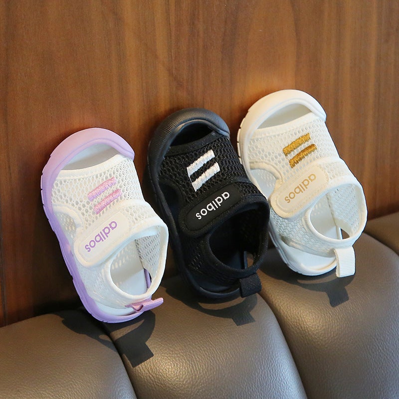 0-1 Year Old 3 Baby Sandals Toddler Shoes Non-Slip Soft Bottom Toe Baotou Baby Shoes - Image 4