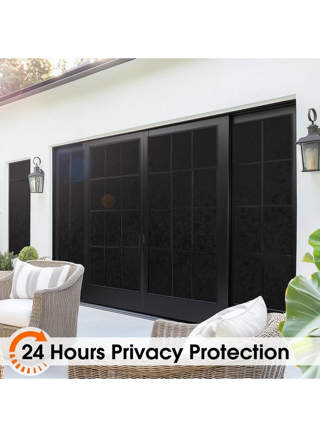 rabbitgoo Window Privacy Film Rainbow Film Decorative Window Sticker, 3D Static Stained Glass Cling Tint for Room Darkening Day Sleep, Black, 17.5 x 78.7 inches - Image 4