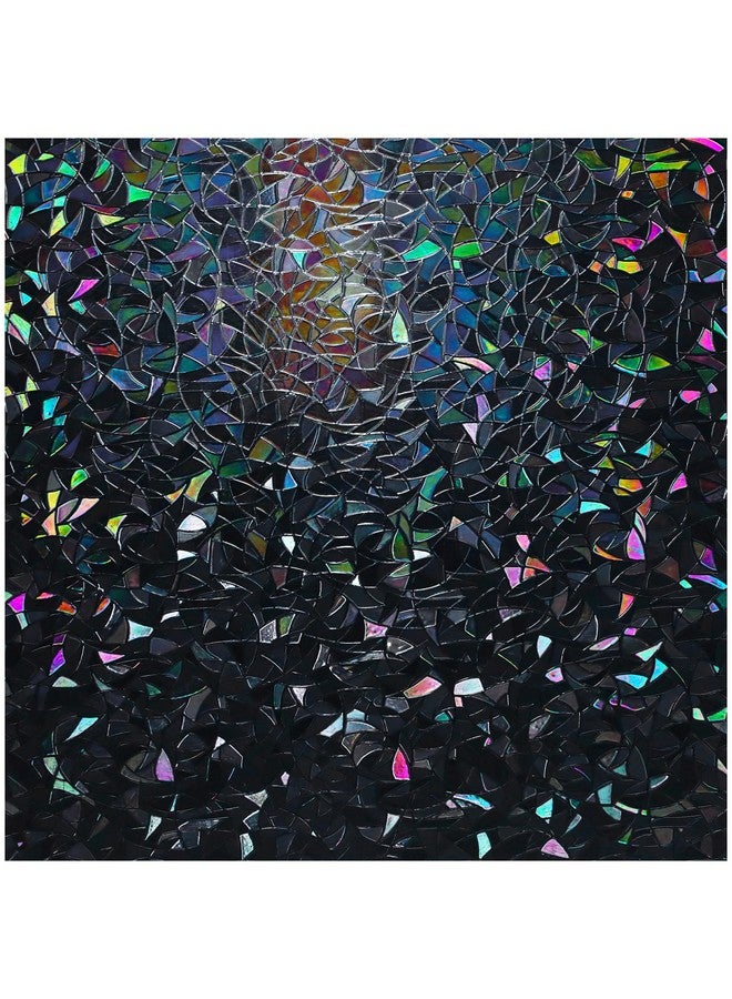 rabbitgoo Window Privacy Film Rainbow Film Decorative Window Sticker, 3D Static Stained Glass Cling Tint for Room Darkening Day Sleep, Black, 17.5 x 78.7 inches - Image 1