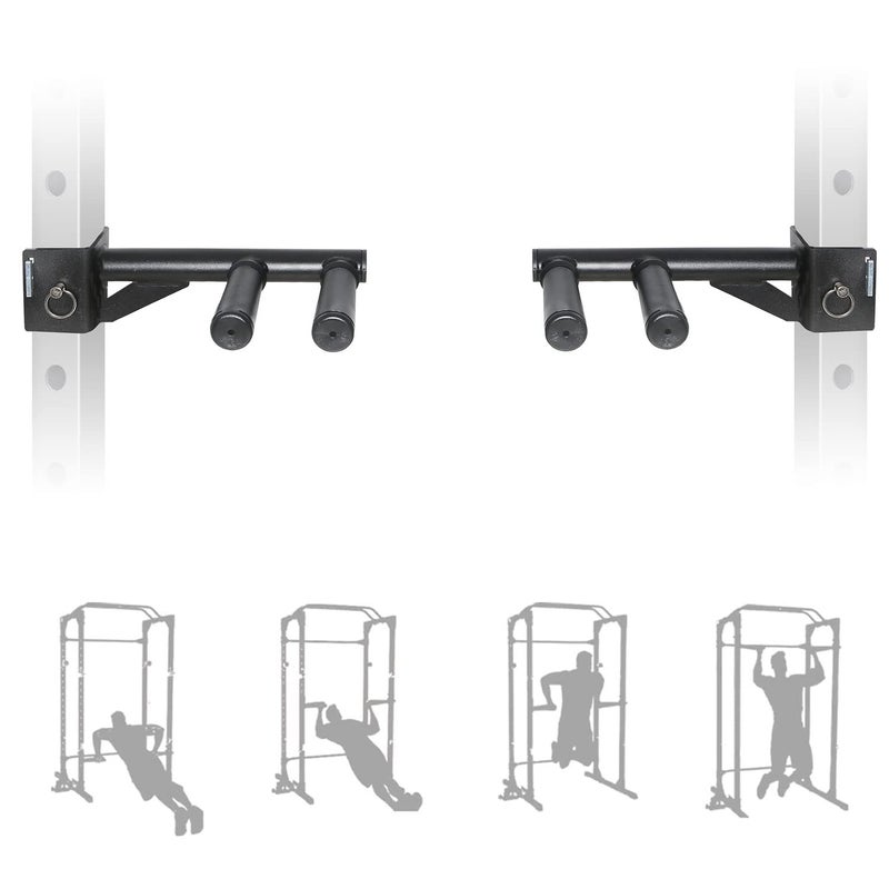 SYL Fitness Dip Bar Attachments for 2" x 2" or 3" x 3" Power Rack - Narrow & Wide Dips Double Handles (Patent Pending) (For 2" x 2" Rack) - Image 1