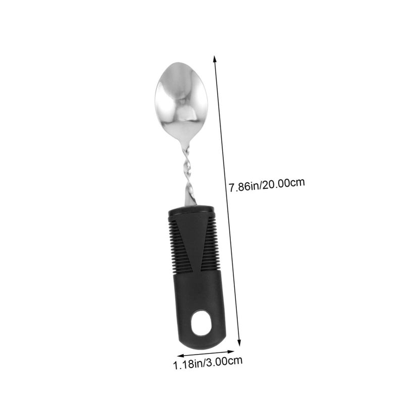 Adaptive Weighted Elderly Cutlery Set For Stroke Patients 4 Piece Bendable Spoon And Fork Meal Assist For Disabled White - Image 3