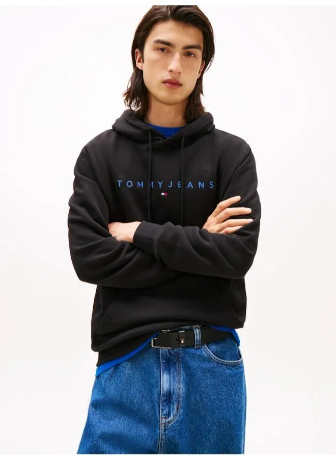 TOMMY JEANS  Linear Logo Embroidery Fleece Hoody for Men | Best Price UAE