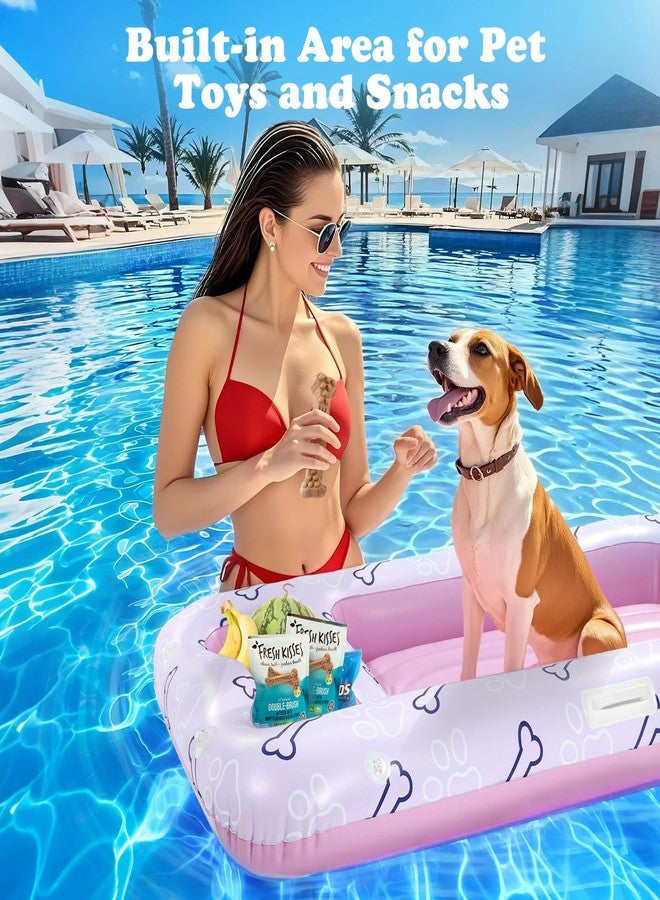 HeySplash Dog Floats for Pool, Inflatable Pool Floats for Small, Medium and Large Dogs, Pet Pool Float Built-in Area for Snacks and Toys, Dog Float for Outdoor Lake Pool Pet Water Park, Travel, Pink - Image 3