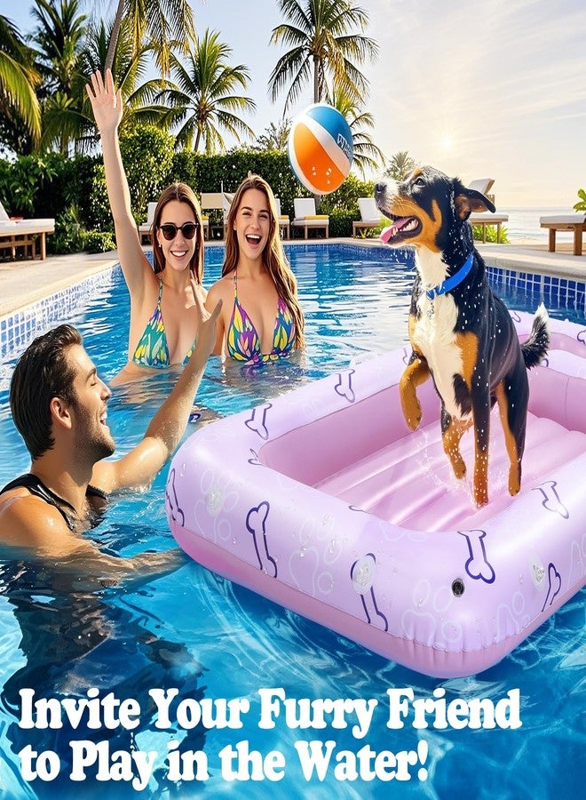 HeySplash Dog Floats for Pool, Inflatable Pool Floats for Small, Medium and Large Dogs, Pet Pool Float Built-in Area for Snacks and Toys, Dog Float for Outdoor Lake Pool Pet Water Park, Travel, Pink - Image 4