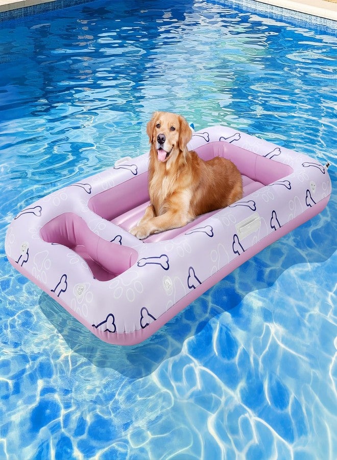 HeySplash Dog Floats for Pool, Inflatable Pool Floats for Small, Medium and Large Dogs, Pet Pool Float Built-in Area for Snacks and Toys, Dog Float for Outdoor Lake Pool Pet Water Park, Travel, Pink - Image 1
